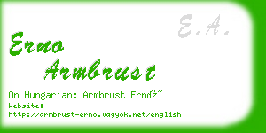 erno armbrust business card